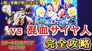 【ドッカンバトル】至上のバトルスペクタクル改『vs 混血サイヤ人』5ターン以内クリアミッション解説!【新キャラ無し完全攻略】