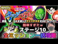 【ドッカンバトル】超連携タッグバトル ステージ10 全ミッション一括攻略【チョメch】
